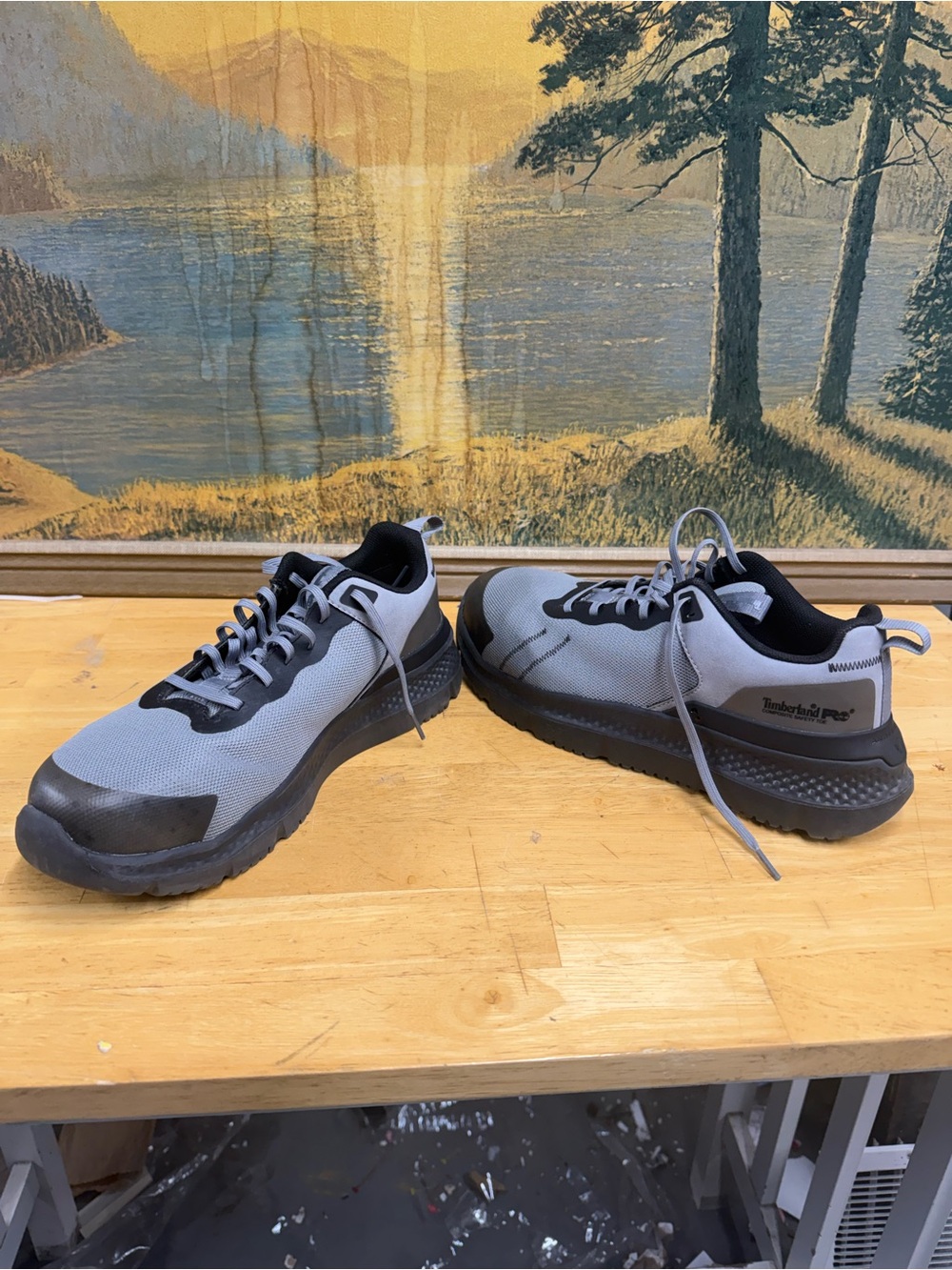 Timberland Pro composite safety toe, Men's Gray Low-Top Work Sneakers, size 7.5W